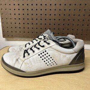 Ecco Biom Yak Leather Golf Walking Shoe White Mens Size EU 45 US 11-11.5